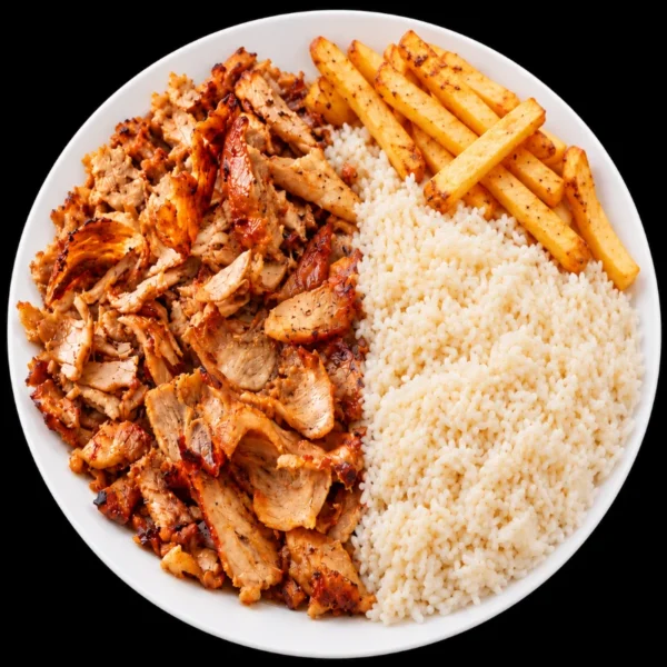 Kebab with rice and chips – Noble Kebaba